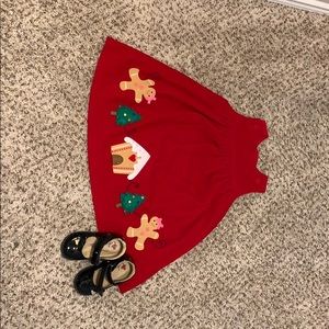 Lovely Christmas corduroy dress with gingerbread